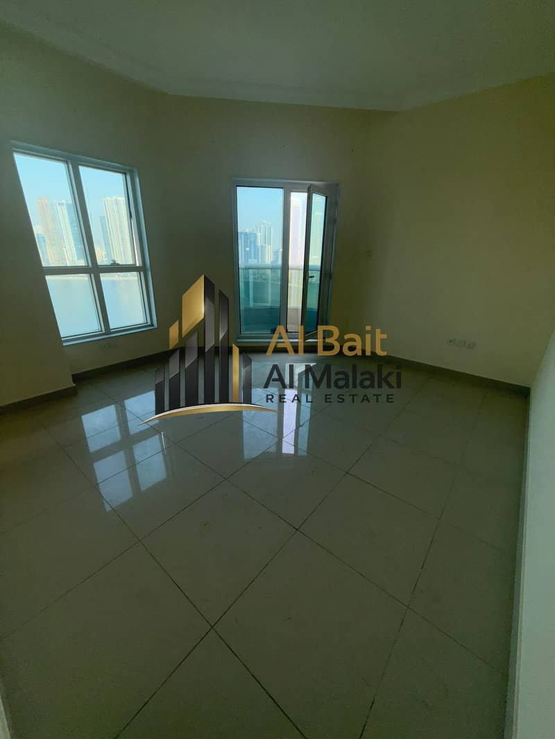 Three bedrooms and a living room with balcon in Al Taawun with the latest views and a new tower. rent in Sharjah, ready to move in immediately, in a