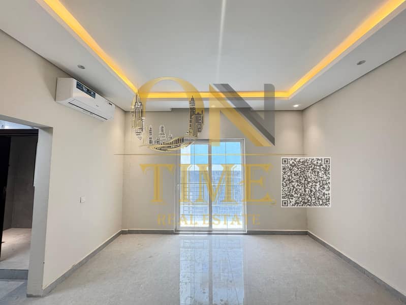 First resident/No certifications/No checks/Including bills/Close to all services/Ease of going out to Sharjah and Dubai/Super deluxe finishing