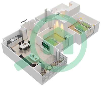 Zahra Apartments 2A - 2 Bedroom Apartment Type/unit 2A-2 Floor plan