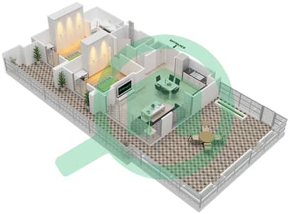 扎哈拉2A公寓 - 2 卧室公寓类型／单位2B-1戶型图