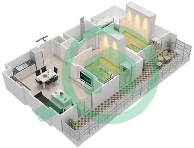 Zahra Apartments 2A - 2 Bed Apartments Type/Unit 2B-4 Floor plan