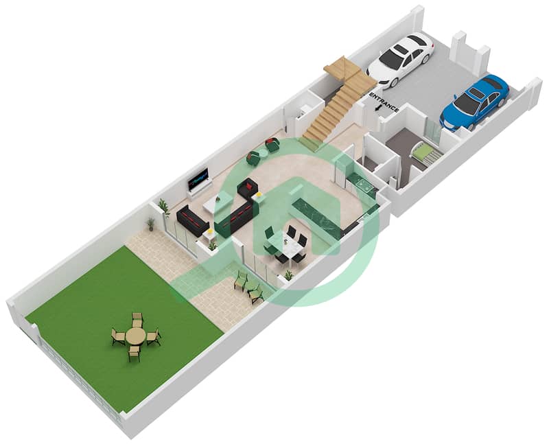 Granada II - 3 Bedroom Townhouse Type/unit B1 / UNIT A3,5,7,9 Floor plan Type B1 Unit A3,5,7,9 Floor Ground interactive3D