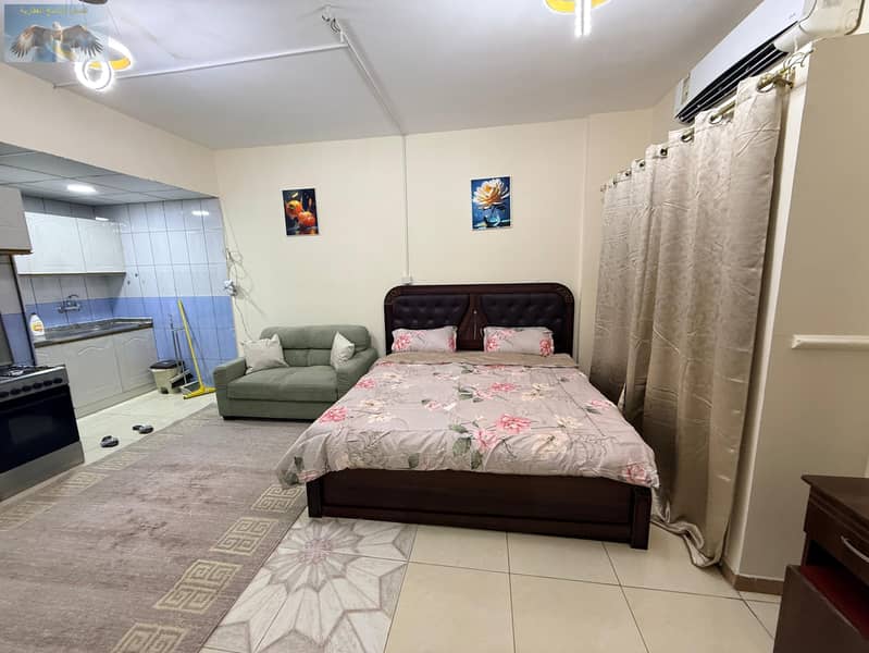 Furnished Studio for Rent in Al Qulayya, Sharjah A fully furnished studio for rent in the excellent location of Al Qulayya, Sharjah. It features clean