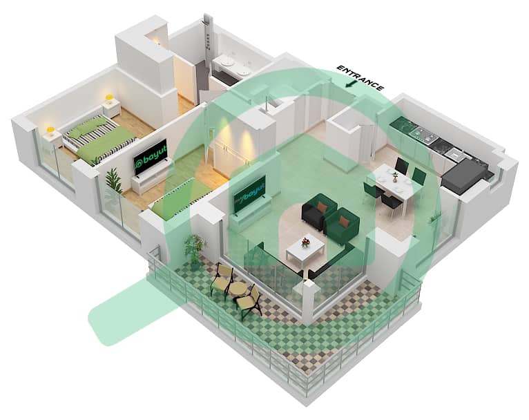 Unit 9 Floor 1-6 The Cove II Building 5 - 2 Bedroom Apartment Unit 9 FLOOR 1-6 Floor plan Unit 9 Floor 1-6 interactive3D