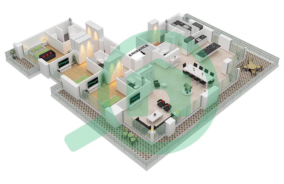 Unit 3 Floor 7 The Cove II Building 5 - 3 Bedroom Penthouse Unit 3 FLOOR 7 Floor plan Unit 3 Floor 7 interactive3D
