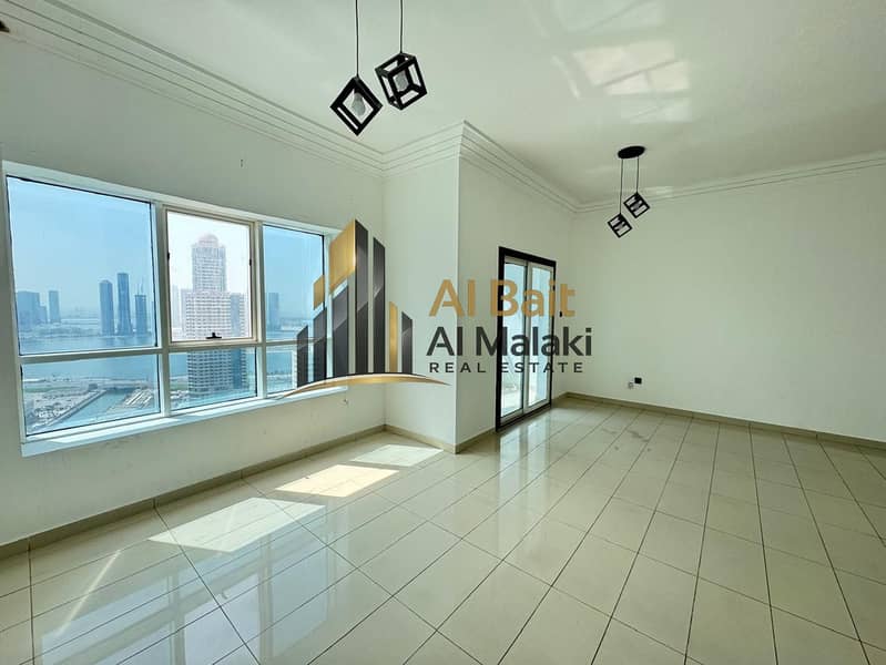 Two bedrooms and aliving room in Al majaz 3 with the latest views and a new tower. Apartment for rent in Sharjah, ready to move in immediately, in a