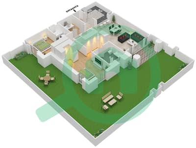 المخططات الطابقية لتصميم الوحدة 4 GROUND FLOOR شقة 2 غرفة نوم - يانسون 4