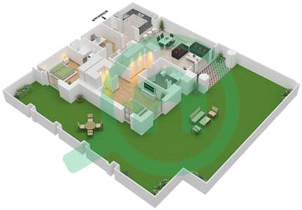 المخططات الطابقية لتصميم الوحدة 6 GROUND FLOOR شقة 2 غرفة نوم - يانسون 4