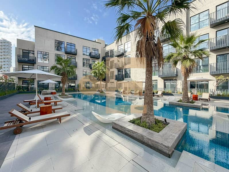 Furnished Studio | Beverly Residence JVC | Balcony & Pool Access