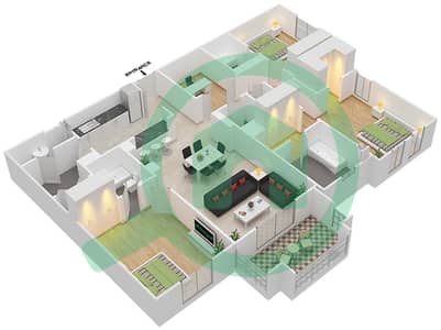 Yansoon 4 - 3 Bedroom Apartment Unit 11 FLOOR 1-3 Floor plan