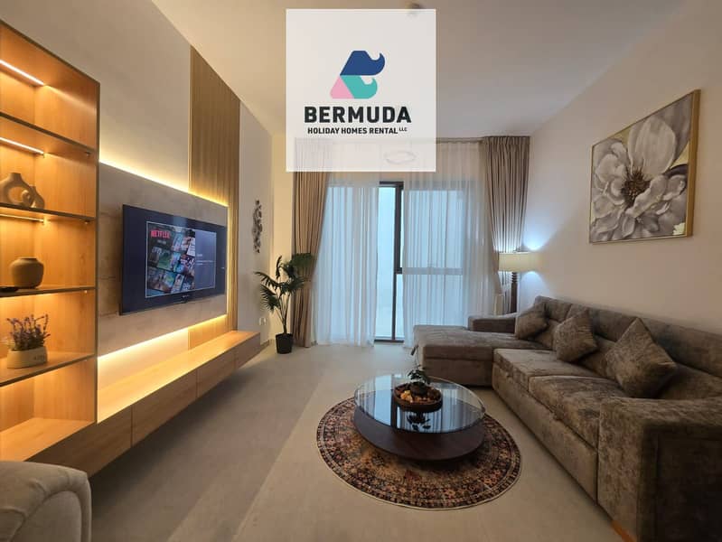 Fully Furnished Luxury 1BR | Sea & Burj Khalifa View | Dubai Maritime City