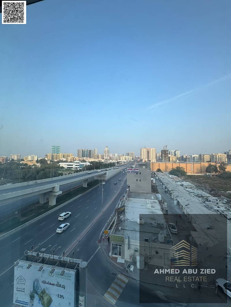 2BR in Al Nuaimiya 3: 1 master, 2 baths, balcony w/ open view, spacious hall, central AC, near all services.