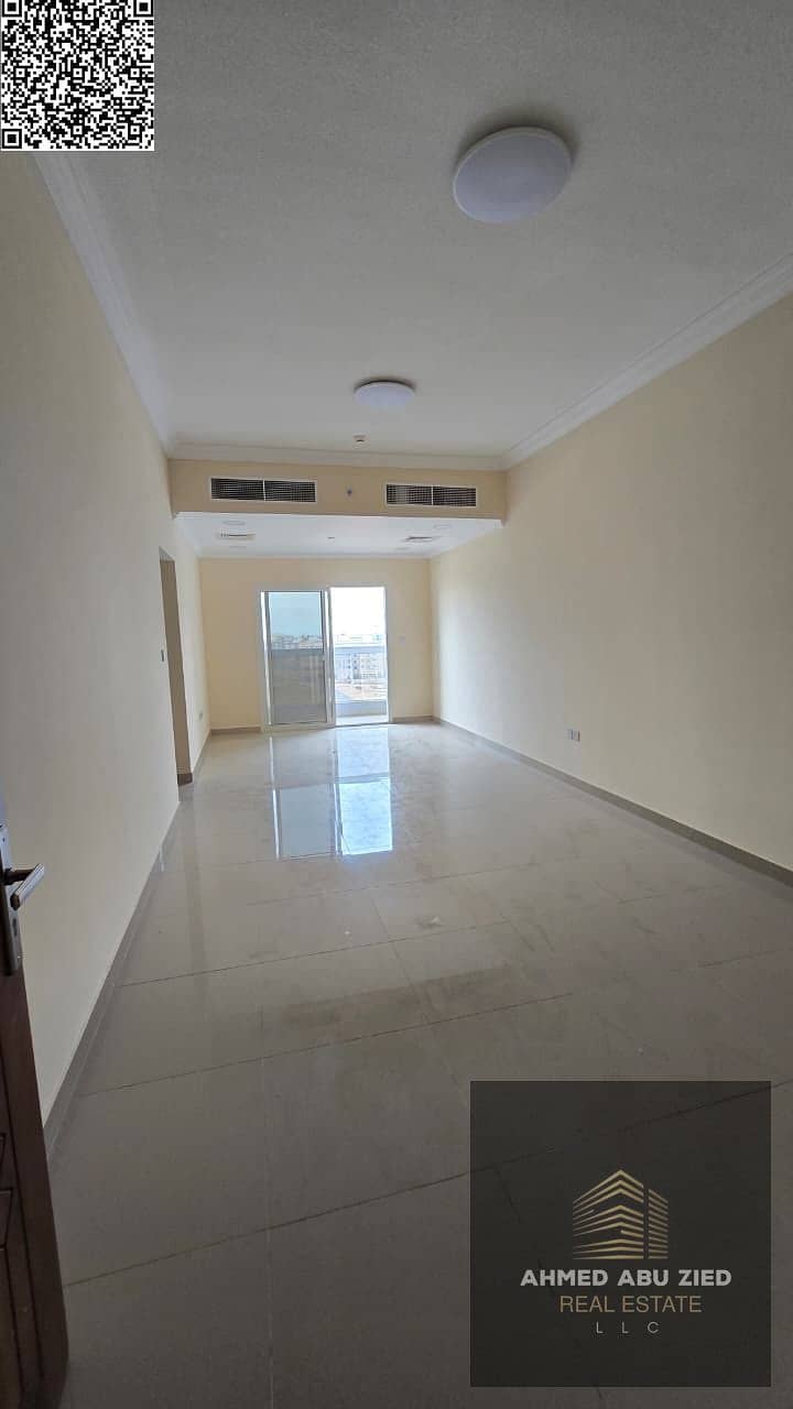 Brand new 2BR + living room apartment in Ajman Al Jurf 3, 3 bathrooms, store room, open balcony, built-in cabinets, AED 44,000/year