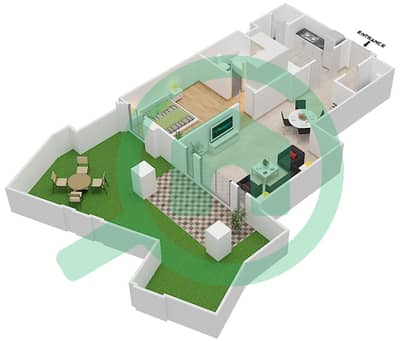 المخططات الطابقية لتصميم الوحدة 9 GROUND FLOOR شقة 1 غرفة نوم - ريحان 4