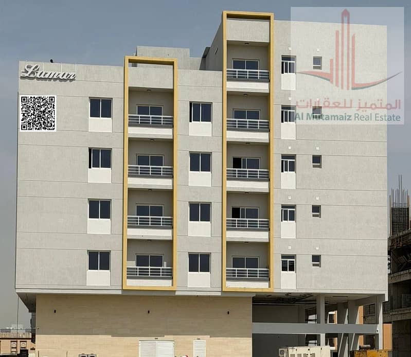 One bedroom and living room, new building, first occupancy, great location behind the Chinese market and Al-Raqaya Forest Park