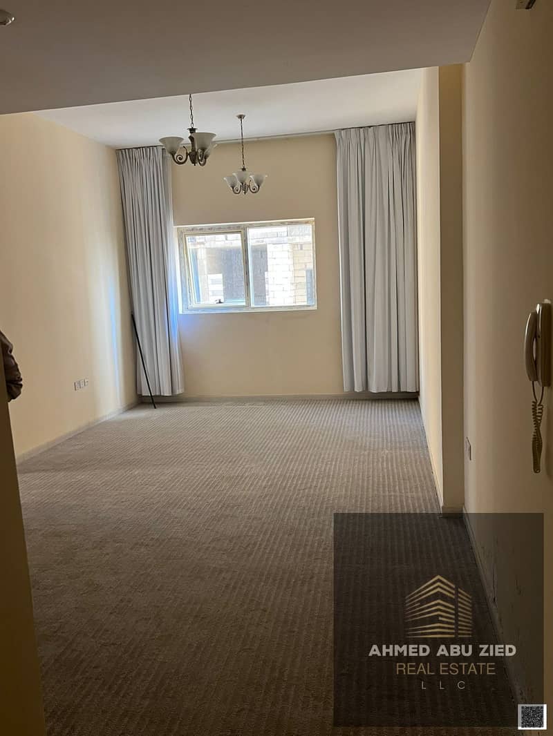 2BR + hall in Emirates City, Ajman, first occupant, master room, spacious hall, balcony, central AC, free maintenance, gym & pool