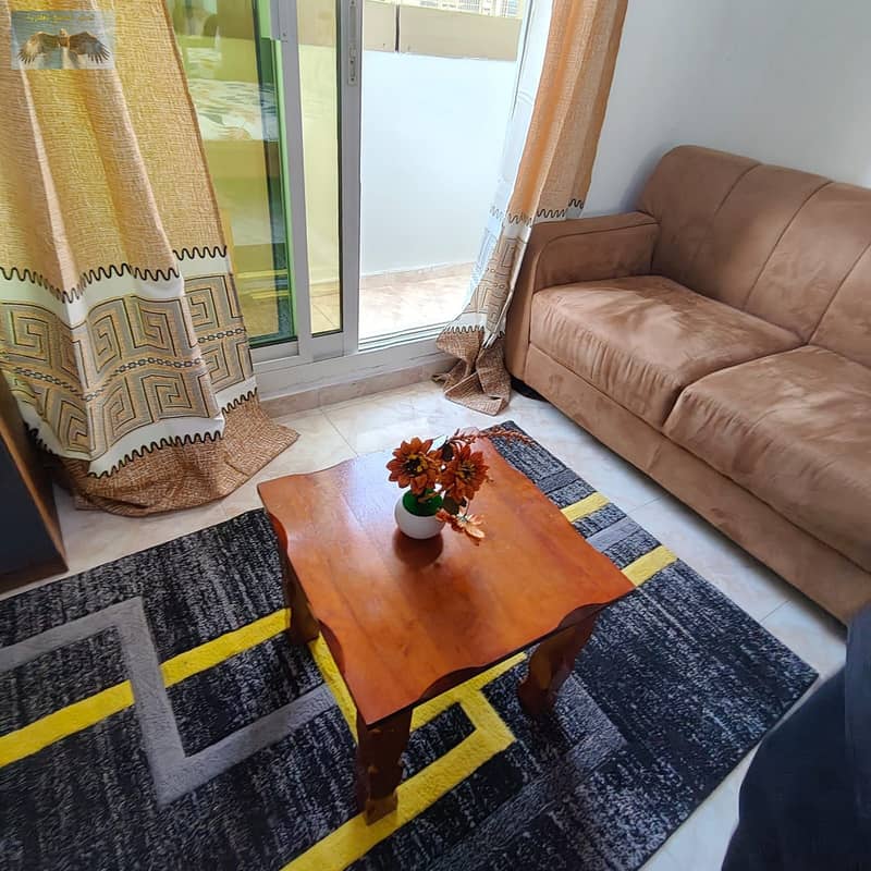 Furnished Studio with Separate Kitchen & Sea View Balcony in Rashidiya 1 Behind Ramada Black Hotel, Near Mina Road, Bills Included