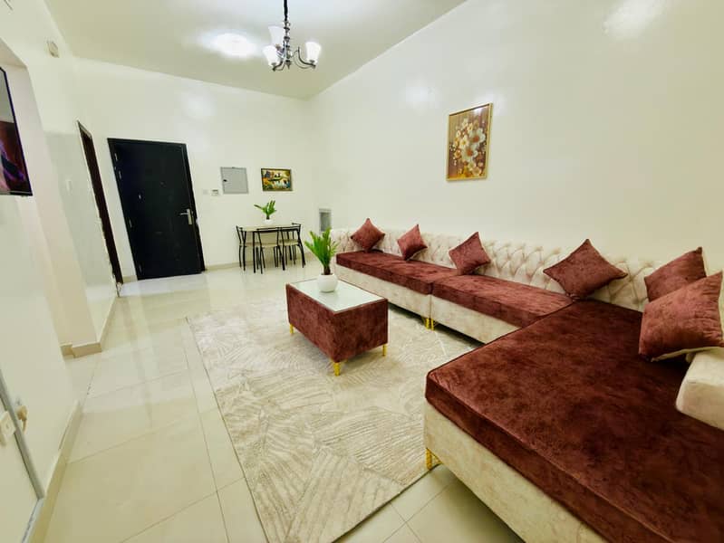 Furnished one-bedroom apartment for monthly rent in Ajman, Al Rawda 2 area