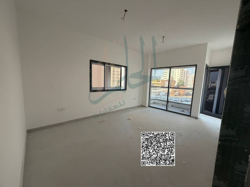 One bedroom and living room with balcony, new brand for annual rent. Easy Exit to Dubai and Sharjah.