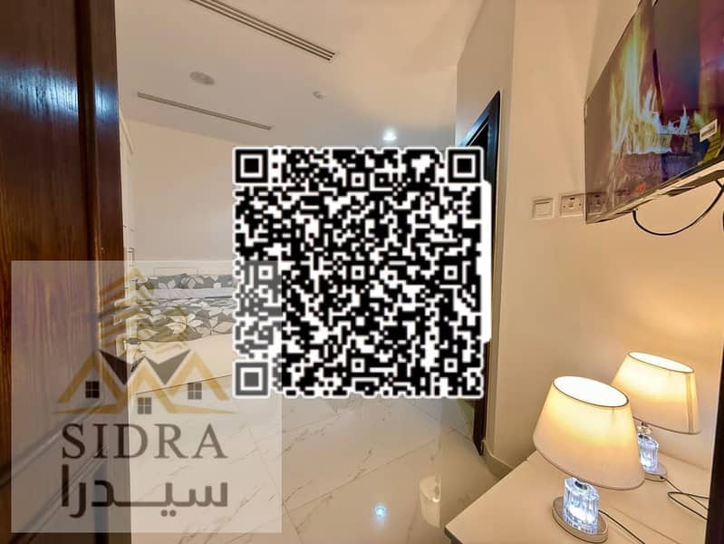 The apartment is located in Al Rumaila 1, Ajman, close to Al Rumaila Towers and Ajman Corniche.