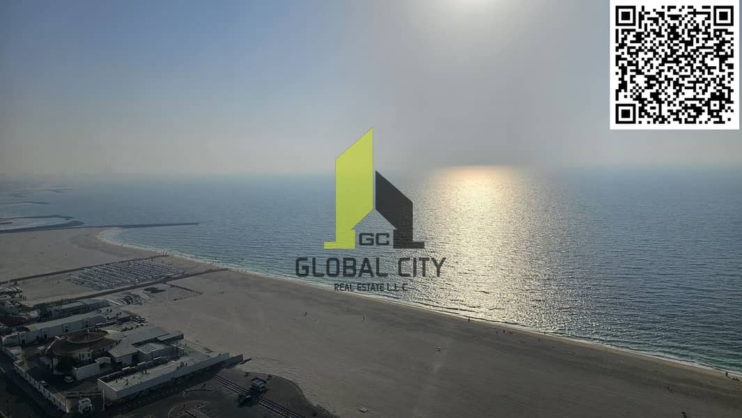 A fantastic opportunity to rent a furnished apartment on Ajman Corniche for annual rent Luxury 2-bedroom apartment with a spacious 2400 sq ft