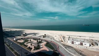 A unique opportunity for those who love sea views and spacious living on Ajman Corniche: three bedrooms and a living room, three bathrooms, a balcony