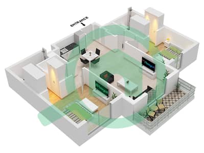 The Hamilton - 2 Bedroom Apartment Type D(M) Floor plan
