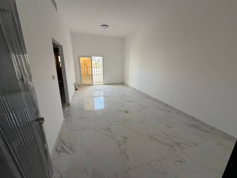 1BR apartment, first occupancy, central A/C, 2 baths, balcony, spacious, Al Muwaihat, Ajman, AED 35k/4, deposit 3k.