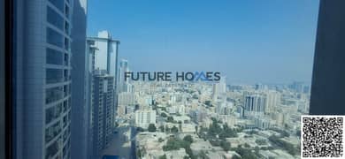 Luxury 2-Bedroom Flat with 1 Parking and a Huge Balconey for Rent in Corniche Tower Stunning S