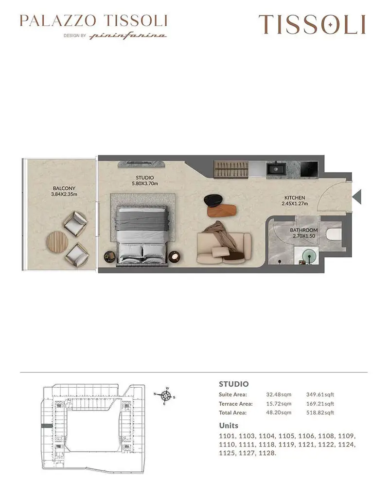 0 BR floor plan
