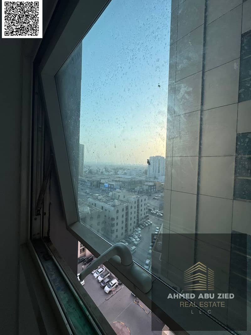 The largest and most elegant 1-bedroom apartment with a living room for annual rent in City Tower Ajman, Al Nuaimiya 3, Ajman, opposite Grand Mall and