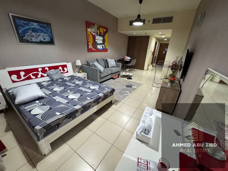 The most stylish and largest studio apartment in Ajman | Prime location in Al Rashidiya 3, Ajman One Towers | Central air conditioning | Built-in ward