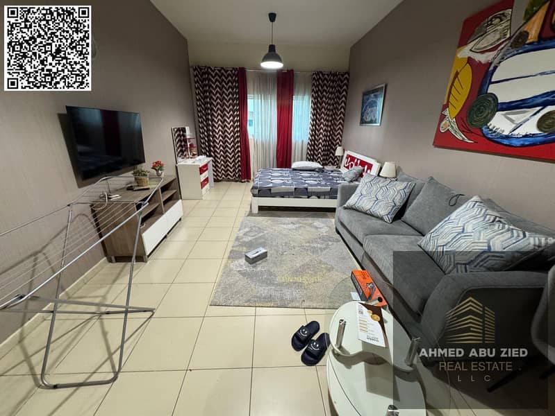 Luxury and spacious fully furnished studio apartment for annual rent in Al Rashidiya 3 - Ajman One Towers