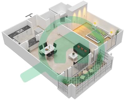 المخططات الطابقية لتصميم الوحدة 1 FLOOR 2-5 شقة 1 غرفة نوم - مسکة1