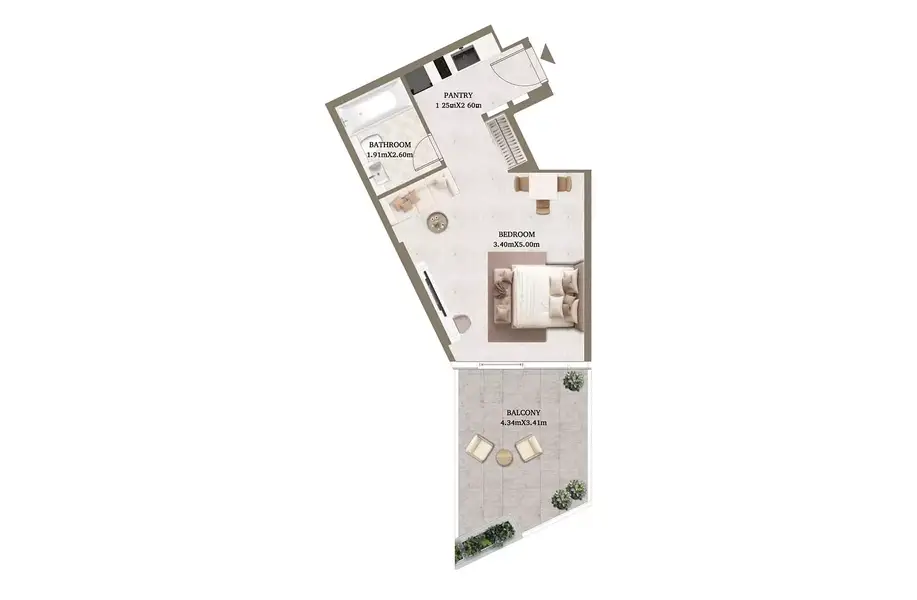 0 BR floor plan