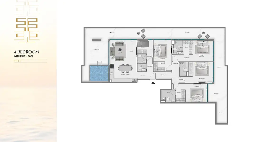 4 BR floor plan