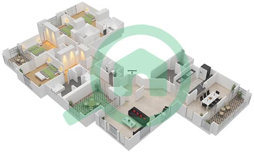 Miska 1 - 4 Bedroom Apartment Unit 2 FLOOR 6 Floor plan