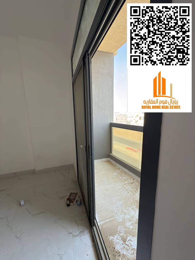 Apartment for rent in Al Amra, Ajman – 1 bedroom and a spacious living room (1BHK) with a closed equipped kitchen, 2 bathrooms, ground parking availab
