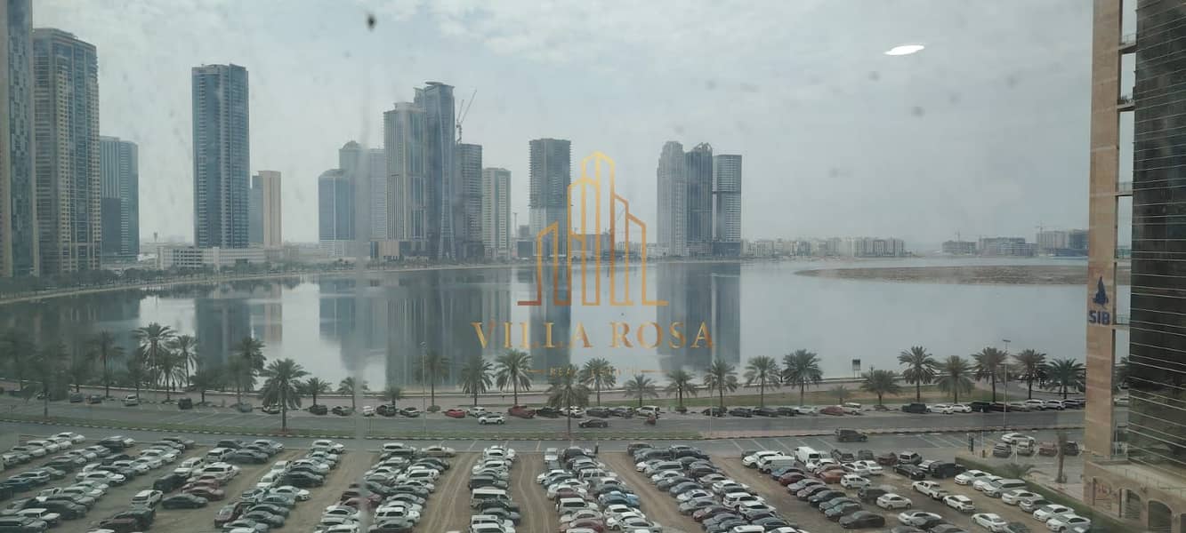 Studio with Stunning Waterfront View of Al Khan Lake – Luxury Tower in the Heart of Al Taawun!