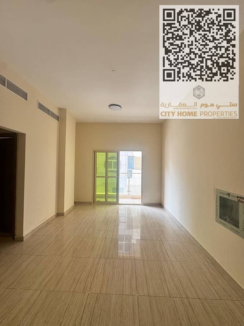 Two bedroom apartment for annual rent in Al Rashidiya 3 near Amina Hospital with balcony central AC excellent size prime location close to all service