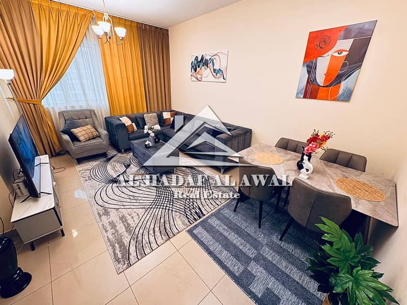 For monthly rent: one bedroom and a hall in Al mamzar with free internet