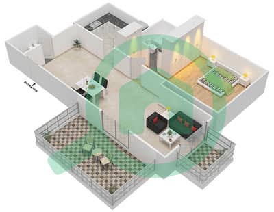 广场大厦 - 1 卧室公寓单位4 FLOOR 26-32戶型图