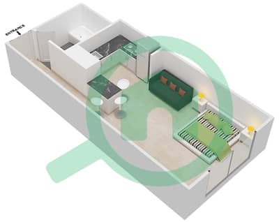 广场大厦 - 单身公寓单位2 FLOOR 26-32戶型图