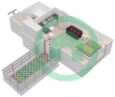 المخططات الطابقية لتصميم الوحدة 11 FLOOR 4-16,18-23 شقة استوديو - برج ذا سكوير