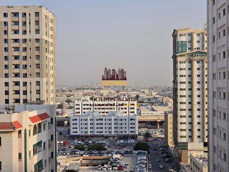 2BR in Abu Shagara near Mega Mall, 2 baths, open view, parking. AED 45K down to 41K.