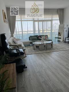 شقه غرفتين وصاله للبيع كاش ابراج الهورايزون الراشديه عجمان باطلاله على خور عجمان تملك حر