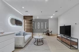 شقة حديثة بغرفة نوم واحدة | مفروشة | شرفة | برج سولافا، دبي مارينا