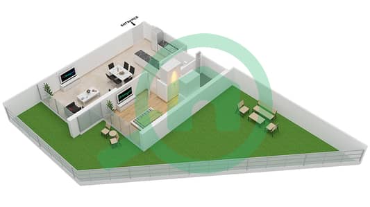 Azizi Aliyah Residence - 1 Bed Apartments Unit 17 Floor 1 Floor plan