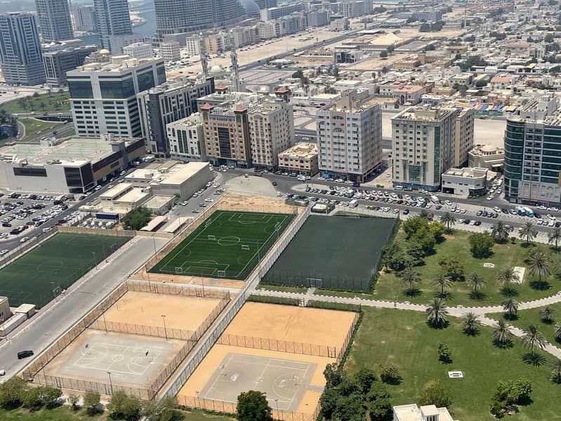 Open view 4BHK with maid room balcony all Master Room A/C free gym pool parking spacious layout prime location with easy access to Dub