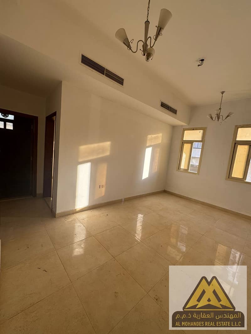 One bedroom and living room, excellent layout, central air conditioning, reasonable price, easy access to Dubai and Sharjah